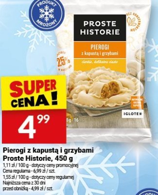 Pierogi z kapustą i grzybami Proste Historie, 450 g promocja w Twój Market