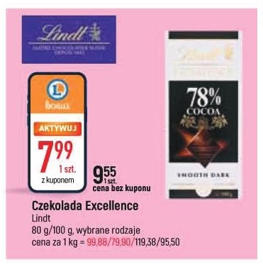 Czekolada 78% cacao Lindt excellence promocja