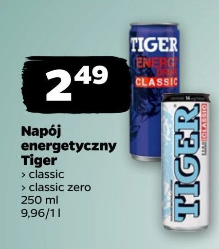 Napój zero Tiger energy drink promocja