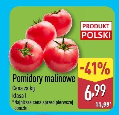 Pomidory malinowe premum promocja w Aldi