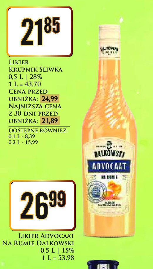 Likier DALKOWSKI ADVOCAAT promocja