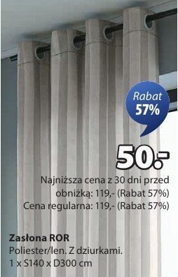 Zasłona Ror Jysk promocja w Jysk
