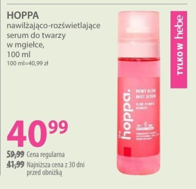 Serum do twarzy HOPPA nawilzająco-rozświetlające serum do twarzy w mgiełce promocja w Hebe