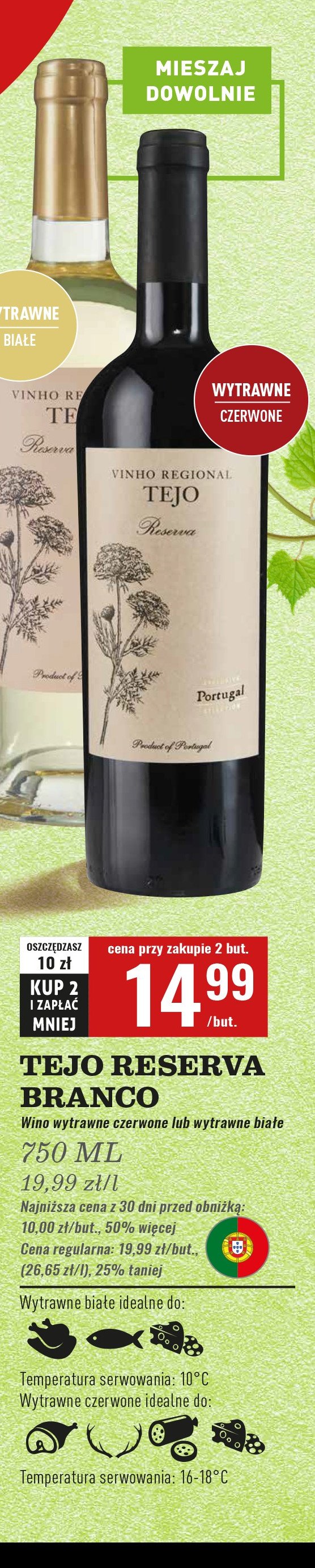Wino Tejo reserva promocja w Biedronka