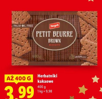 Herbatniki kakaowe w białej czekoladzie Sondey promocja w Lidl