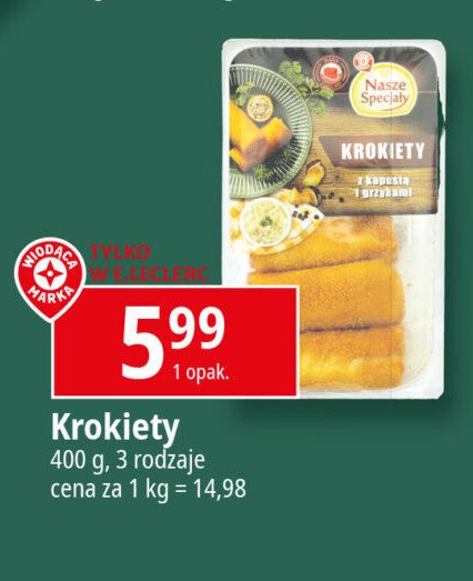 Krokiety z kapustą i grzybami Wiodąca marka nasze specjały promocja w Leclerc