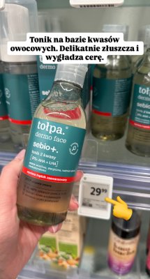 Tonik dermo face sebio+ na bazie kwasów owocowych tołpa promocja w Rossmann
