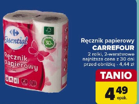 Ręczniki papierowe z nadrukiem Carrefour essential promocja