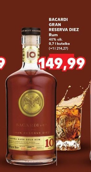 Rum BACARDI GRAN RESERVA DIEZ promocja w Kaufland