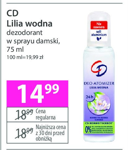 Dezodorant lilia wodna Cd promocja