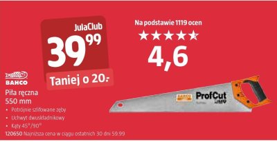 Piła ręczna BAHCO ProfCut 550 mm promocja w Jula