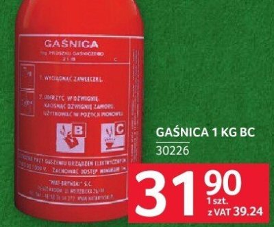 Gaśnica 1 kg BC promocja w Selgros