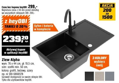 Zlew Alpha OBI promocja w OBI