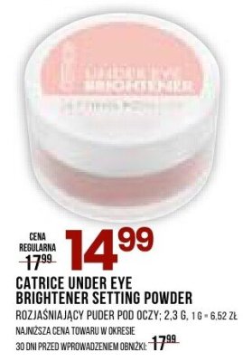 Puder CATRICE UNDER EYE BRIGHTENER SETTING POWDER promocja w Drogerie Natura