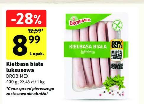 Kiełbasa biała luksusowa Drobimex promocja