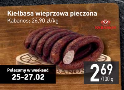 Kiełbasa wieprzowa pieczona Kabanos promocja