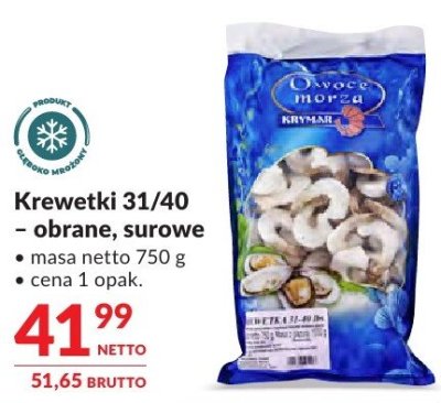 Krewetki 31/40 obrane surowe promocja w Makro