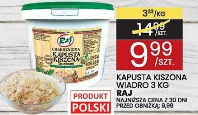 Kapusta kiszona wiadro Raj promocja w Wafelek