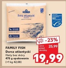 Dorsz atlantycki filet bez skóry Family fish promocja