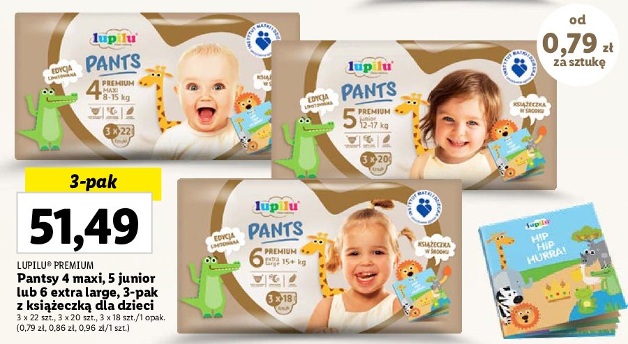 Pieluchomajtki 4 maxi LUPILU PANTS PREMIUM promocja