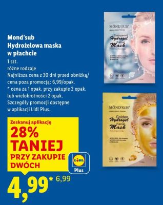 Hydrożelowa maska w płachcie Mond'sub promocja w Lidl