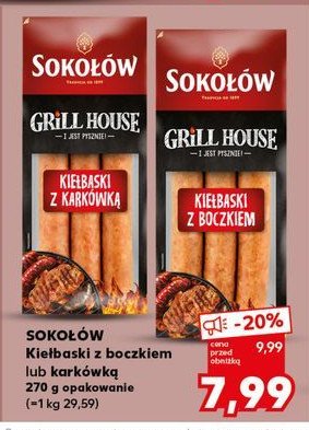 Kiełbaski z karkówką Sokołów grill house promocja w Kaufland