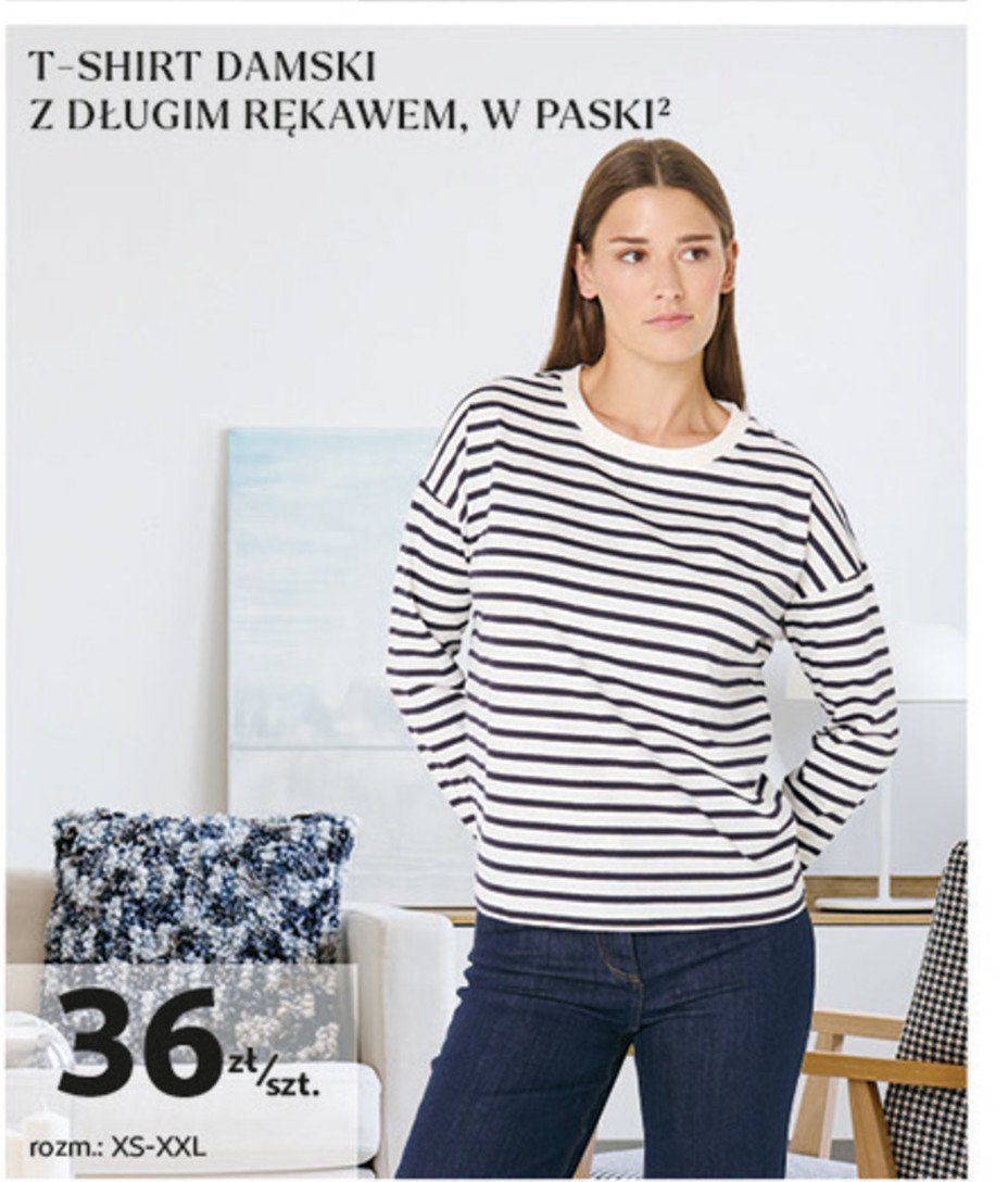 T-shirt damski z długim rękawem promocja w Auchan