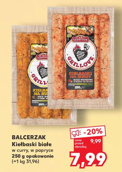 Kiełbaski białe w curry Balcerzak promocja w Kaufland
