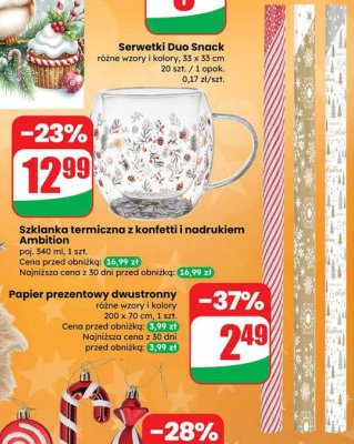 Szklanka termiczna z konfetti i nadrukiem Ambition promocja w Dino