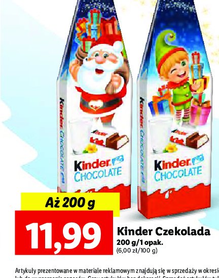 Czekoladki świąteczne elf Kinder chocolate promocja