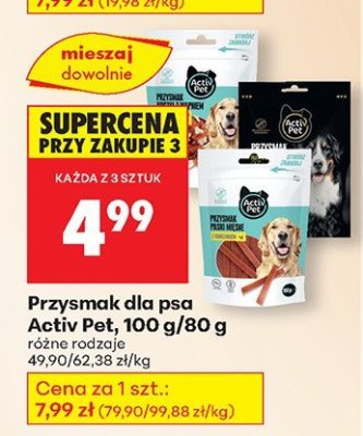 Przysmak dla psa Activ Pet, 100 g/80 g różne rodzaje promocja w Biedronka