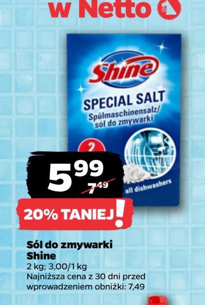 Sól do zmywarki Shine classic promocja