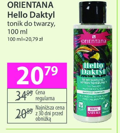 Rewitalizujący lotion tonizujący do twarzy Orientana hello daktyl promocja