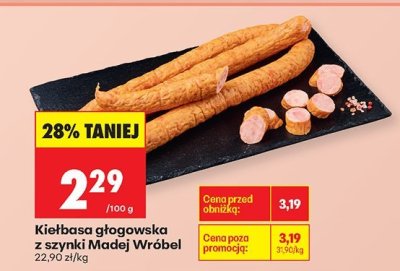 Kiełbasa głogowska z szynki Madej Wróbel promocja w Biedronka