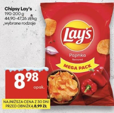 Chipsy Lay's wybrane rodzaje promocja w Delikatesy Centrum