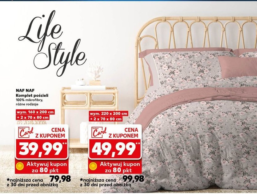 Komplet pościeli z mikrofibry 220 x 200 cm + 2 x 70 x 80 cm NAFNAF promocja w Kaufland