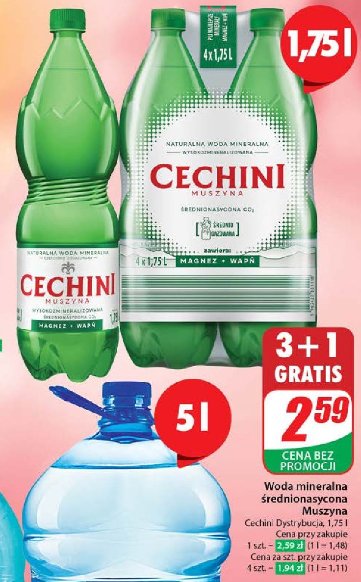 Woda średnionasycona Muszyna cechini promocja
