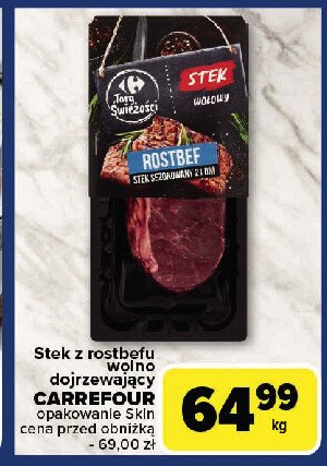 Stek wołowy z rostbefu Carrefour targ świeżości promocja w Carrefour Market