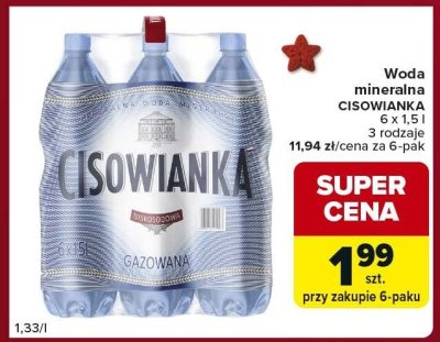 Woda mineralna CISOWIANKA promocja w Carrefour Express