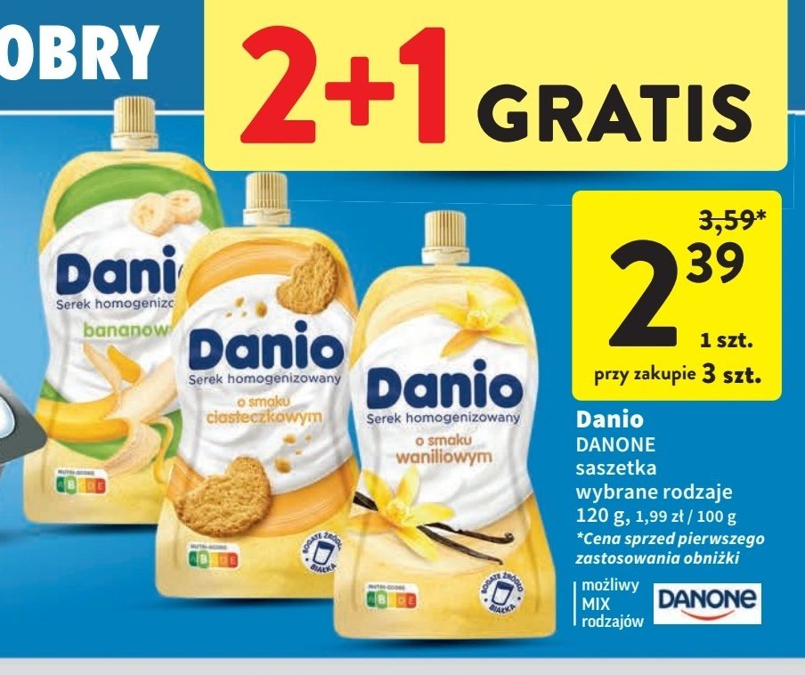 Serek ciasteczkowy saszetka Danone danio promocja