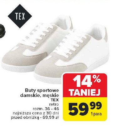 Buty męskie sportowe 36-46 Tex promocja w Carrefour