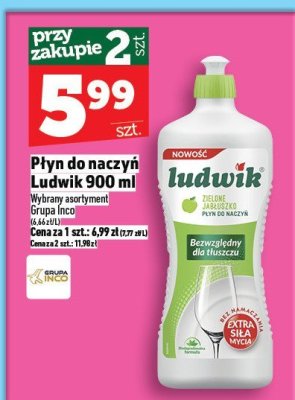 Płyn do naczyń Ludwik 900 ml promocja w TOPAZ
