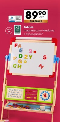 Tablica magnetyczno-kredowa z akcesoriami  promocja w Biedronka