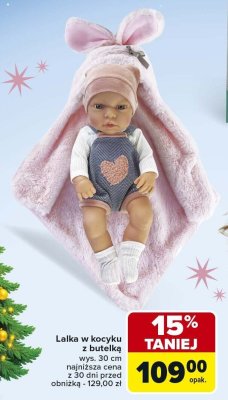 Lalka w kocyku z butelką promocja w Carrefour