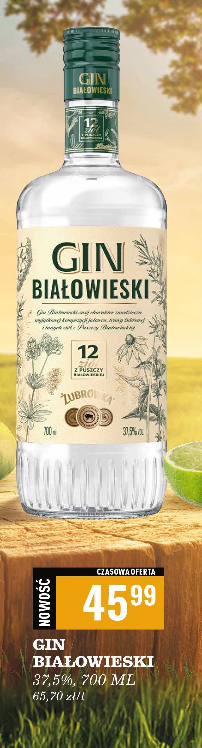 Gin Gin białowieski promocja w Biedronka