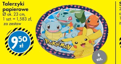 Talerzyki jednorazowe Pokémon promocja w Tedi