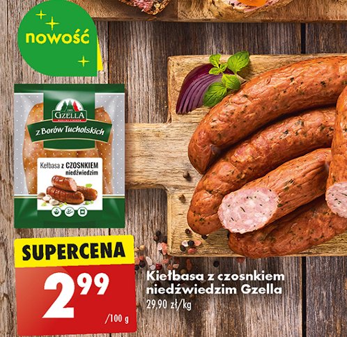 Kiełbasa z czosnkiem niedźwiedzim Gzella promocja