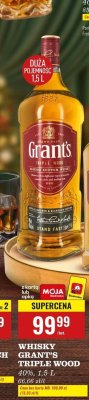 Whisky Grant's Triple Wood 40%, 1,5 L promocja w Biedronka