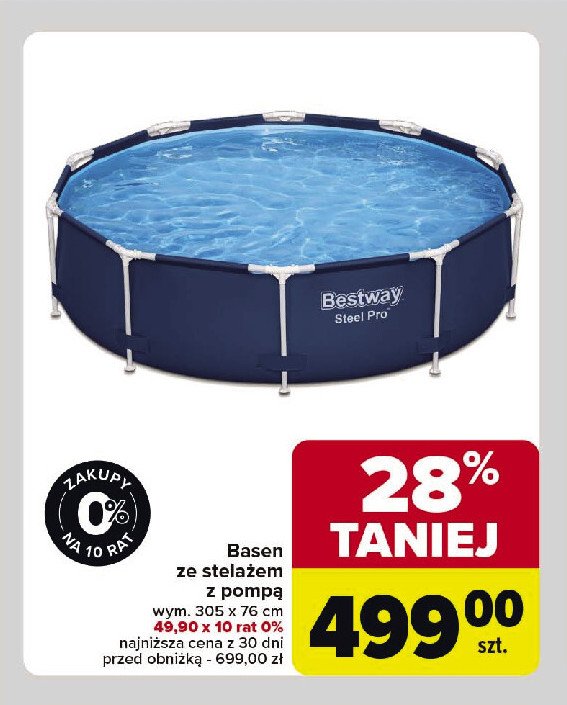 Basen ze stelażem 305 x 66 cm Bestway promocja