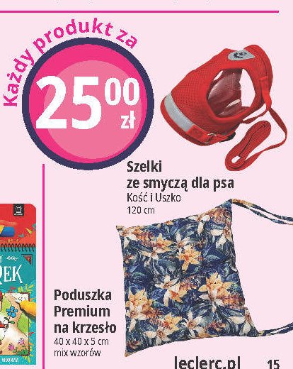 Szelki ze smyczą dla psa 120 cm Kość i uszko promocja